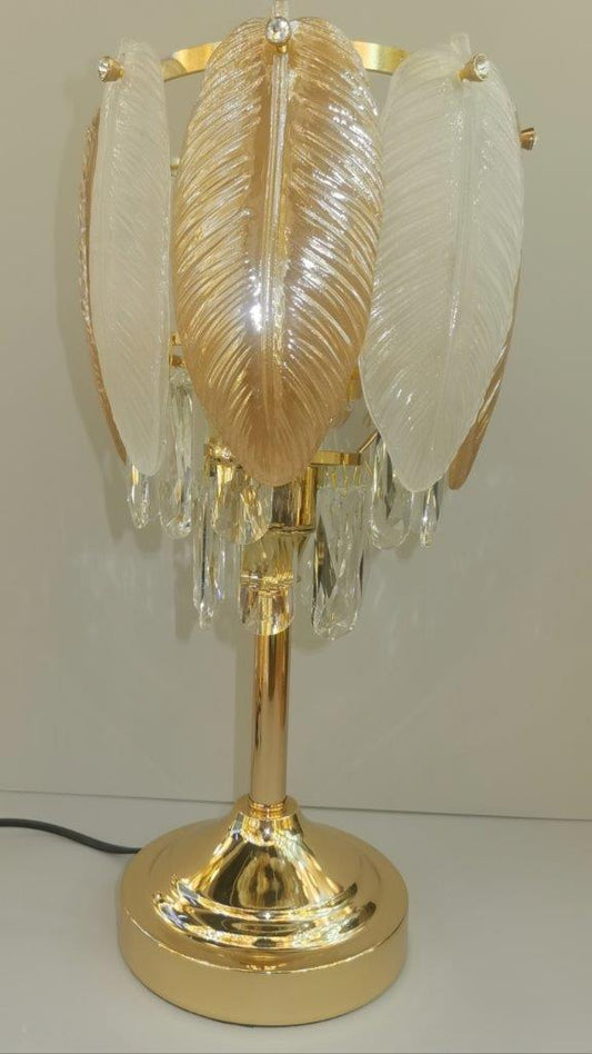 Home Decor Bedside Desktop Table Lamp Metal Base Leaf Shade  45*19 cm