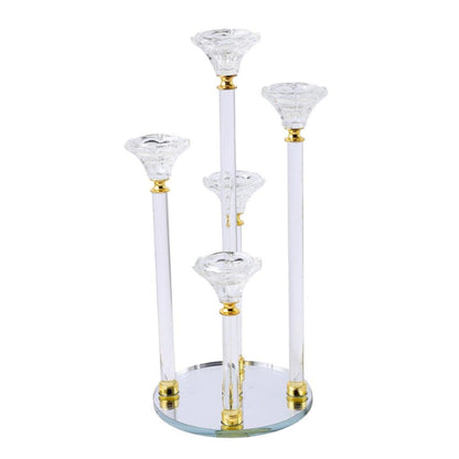 Home Decor Crystal Decor Table Top Candleholder 5 Arms  37 cm