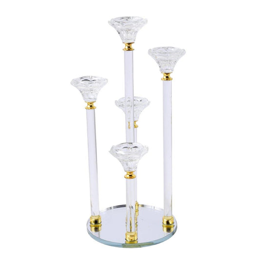 Home Decor Crystal Decor Table Top Candleholder 5 Arms  37 cm