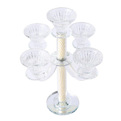 Home Decor Crystal Decor Table Top Candleholder 3 Arms  28 cm