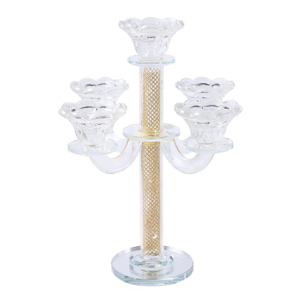 Home Decor Crystal Decor Table Top Candleholder 3 Arms  28 cm