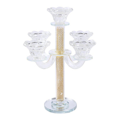 Home Decor Crystal Decor Table Top Candleholder 3 Arms  28 cm