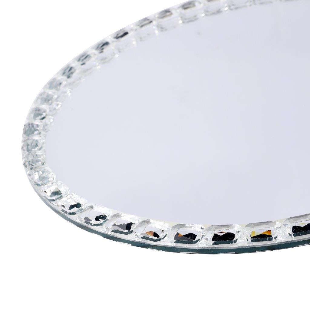 Home Decor Crystal Glass Round Tray Plate 30 cm