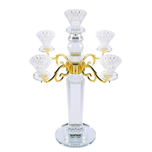 Home Decor Crystal Decor Table Top Candleholder 5 Arms 48 cm