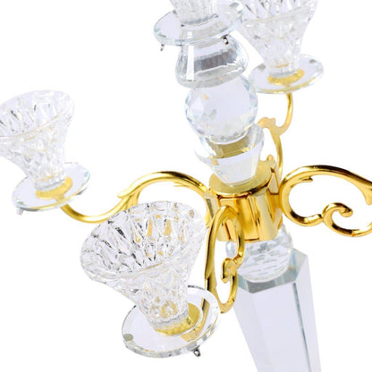 Home Decor Crystal Decor Table Top Candleholder 5 Arms 48 cm