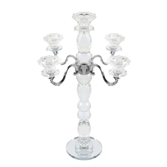 Home Decor Crystal Decor Table Top Candleholder 5 Arms 48 cm