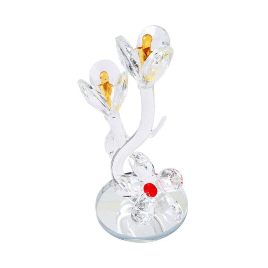 Home Decor Crystal Glass Deco Flower 21 cm