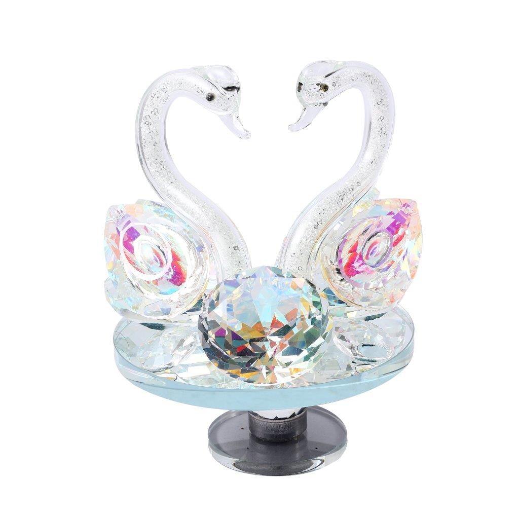 Home Decor Crystal Glass Swan 13 cm