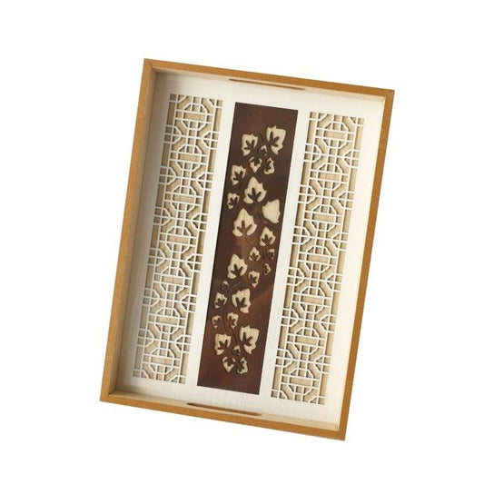 Abstract Deco Food Tray MDF Rectangle Serving Tray Set of 2 Pcs