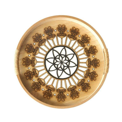 Abstract Deco Food Tray MDF Rectangle Serving Tray Set of 2 Pcs