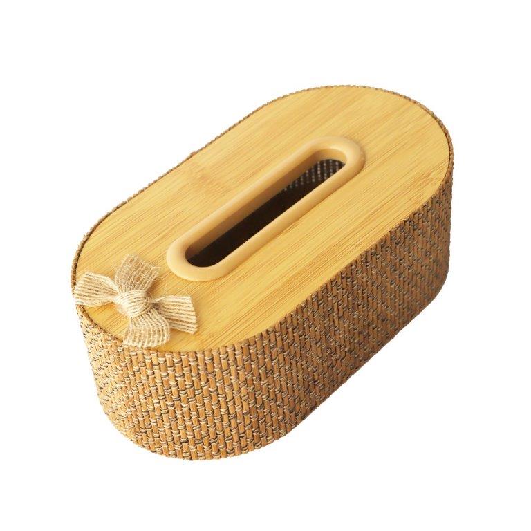 Premium Quality Abstract Design MDF Oval Tissue Box Napkin Holder