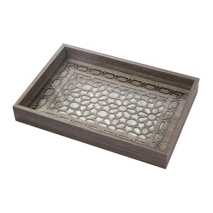 Abstract Deco Food Tray MDF Rectangle Serving Tray Set of 2 Pcs 34*23/39*29 cm