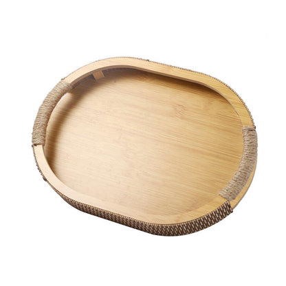 Abstract Deco Food Tray MDF Oval Serving Tray Set of 2 Pcs 32*23/37*27 cm