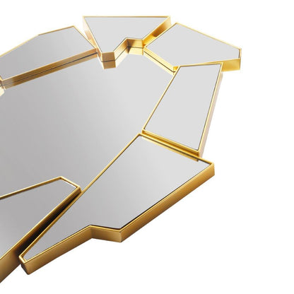 Decorative Abstract Shape Gold Glass Frame Wall Mirror 57*74 cm