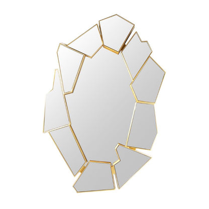 Decorative Abstract Shape Gold Glass Frame Wall Mirror 57*74 cm