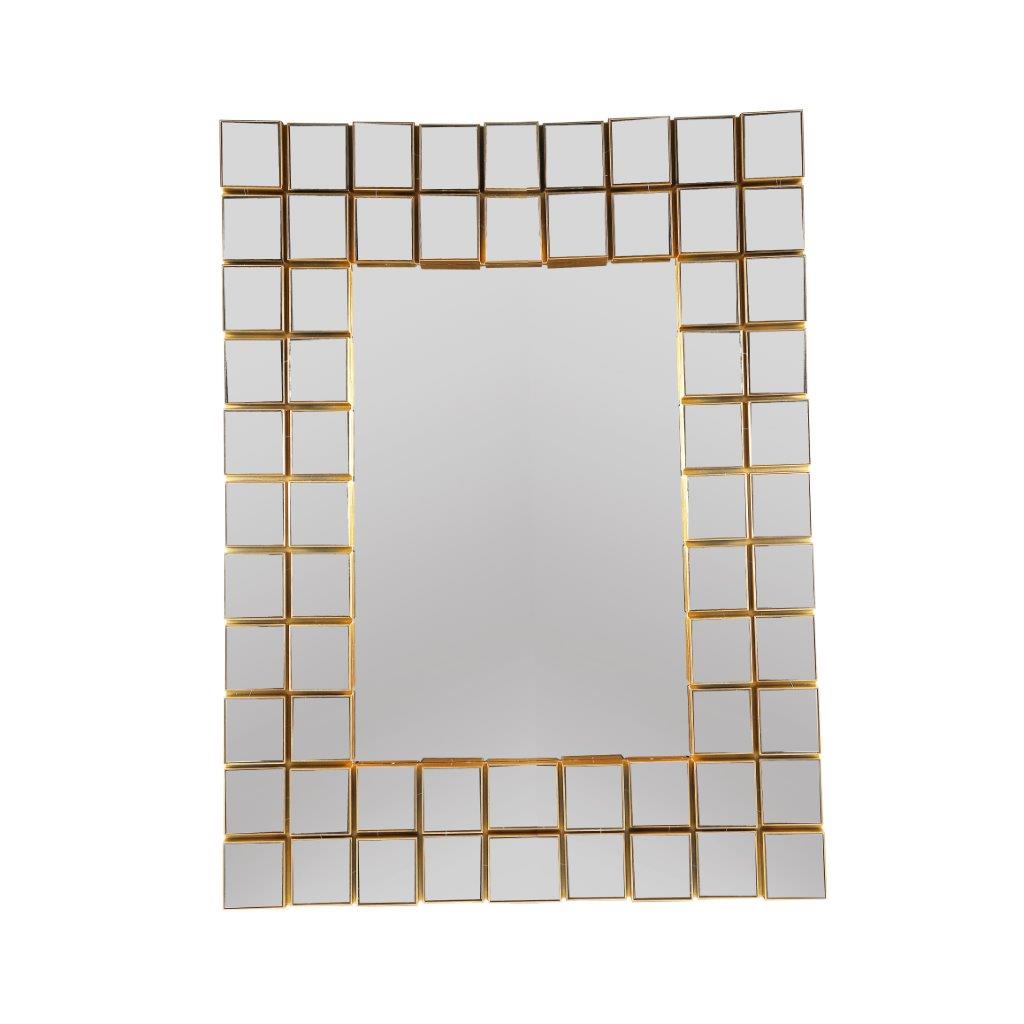 Decorative Abstract Design Rectangle Gold Frame Wall Mirror 60*80 cm
