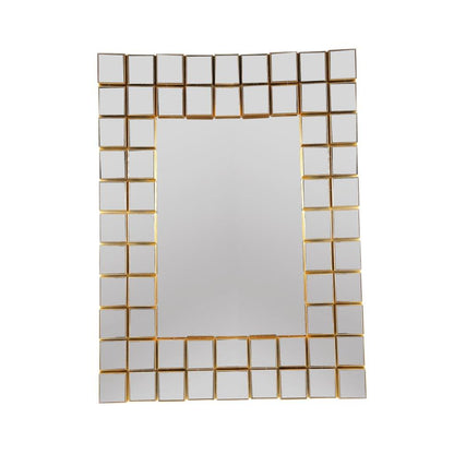 Decorative Abstract Design Rectangle Gold Frame Wall Mirror 60*80 cm