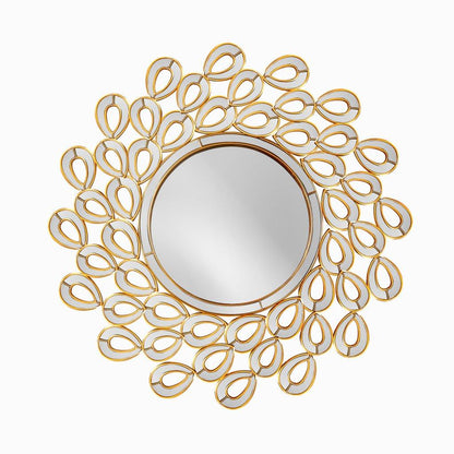 Decorative Abstract Design Round Gold Frame Wall Mirror 62*62 cm