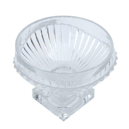 Crystal Glass Oval Shape Footed Fruit Bowl