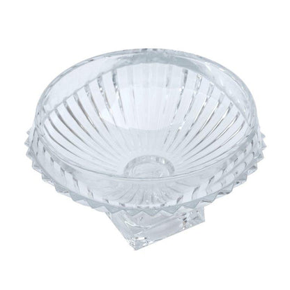 Crystal Glass Oval Shape Footed Fruit Bowl