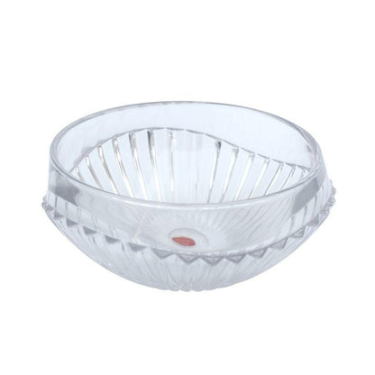 Crystal Glass Round Ribbed Design Serving Bowl