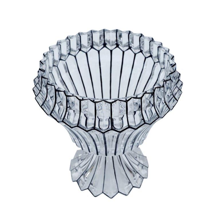 Crystal Glass Round Shape Footed Fruit Bowl