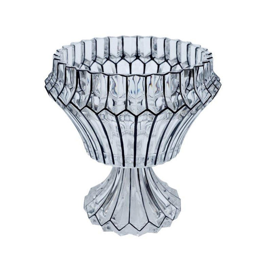 Crystal Glass Round Shape Footed Fruit Bowl