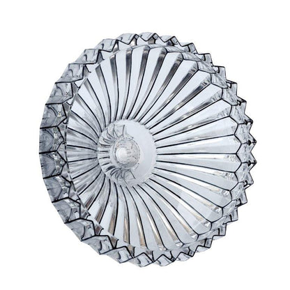 Crystal Glass Round Shape Footed Fruit Bowl