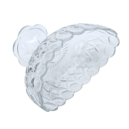 Crystal Glass Oval Shape Footed Fruit Bowl
