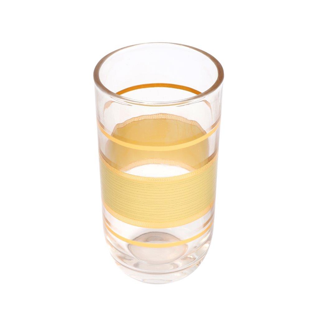 Moroccan Design Gold Drinking Glass Tunblers Set of 12 Pcs 6.5*12/7.5*15 cm
