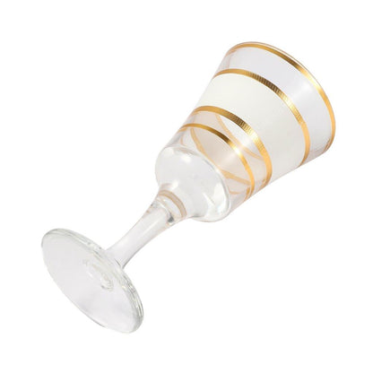 Moroccan Design White Drinking Glass Tunblers Set of 12 Pcs 6.5*12/7.5*15 cm