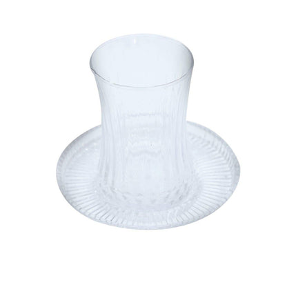 Glass Istikani Tea cup and Saucer Set of 6 Pcs** 6*9/11 cm