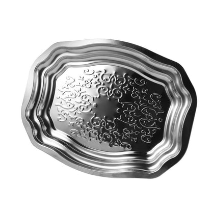 Silver Plated Stainless Steel Serving Tray 50 cm