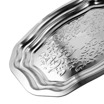 Silver Plated Stainless Steel Serving Tray 60 cm