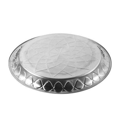 Silver Plated Stainless Steel Round Serving Tray 20 cm