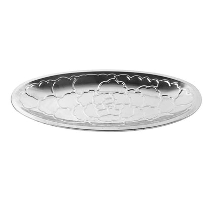 Silver Plated Stainless Steel Oval Serving Plate 35 cm