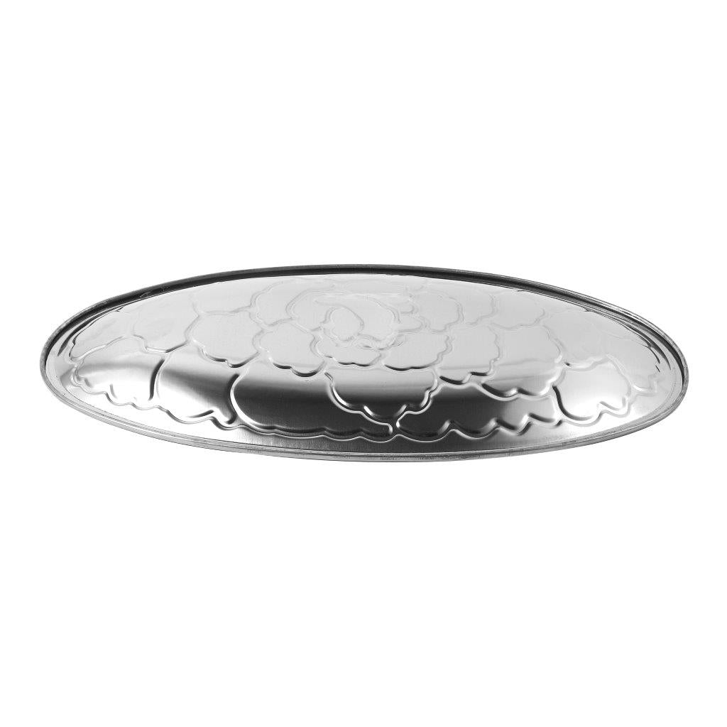 Silver Plated Stainless Steel Oval Serving Plate 40 cm