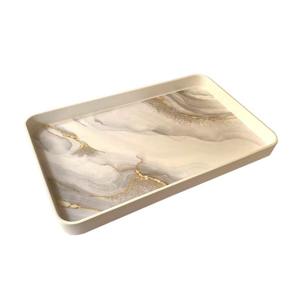 High Quality Marble Pattern Rectangular Melamine Serving Tray 30*19 cm