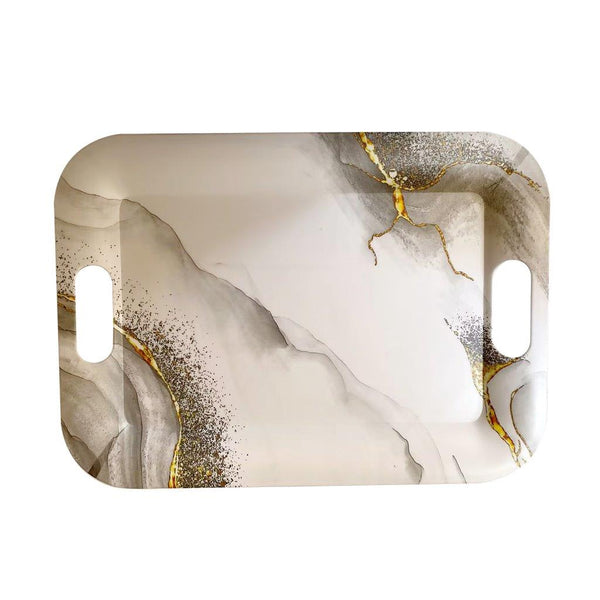 High Quality Marble Pattern Rectangular Melamine Serving Tray 43*31 cm