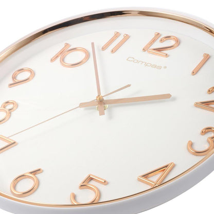 Minimalist Design White Round Analog Wall Clock 33 cm
