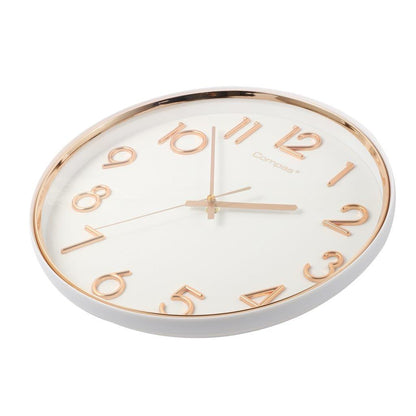 Minimalist Design White Round Analog Wall Clock 33 cm
