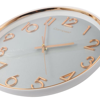 Minimalist Design Light Grey Round Analog Wall Clock 33 cm
