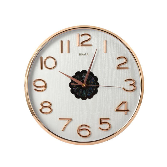 Decorative White Round Analog Wall Clock with Pendulum 35*76 cm