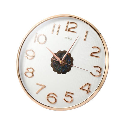 Decorative White Round Analog Wall Clock with Pendulum 35*76 cm