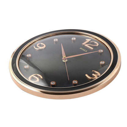 Decorative Abstract Design Round Gold Frame Wall Clock 33*82 cm