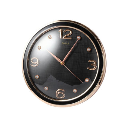 Decorative Abstract Design Round Gold Frame Wall Clock 33*82 cm