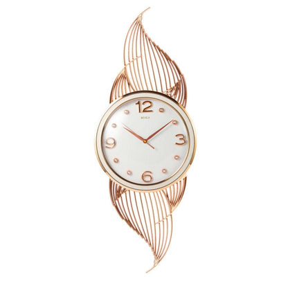Decorative Abstract Design Round Gold Frame Wall Clock 33*82 cm