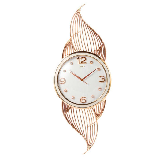 Decorative Abstract Design Round Gold Frame Wall Clock 33*82 cm