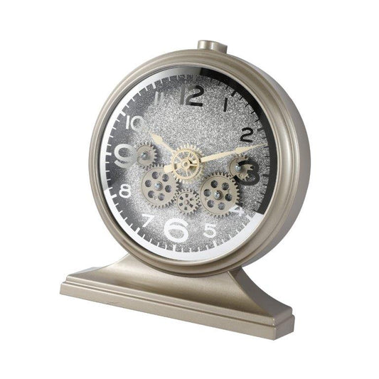 Decorative Round Shape Silver Glitter Design Analog Deco Wall Clock  27*31 cm