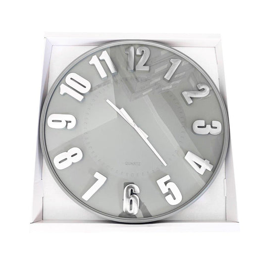 Minimalist Design Grey Metal Round Analog Wall Clock 75 cm